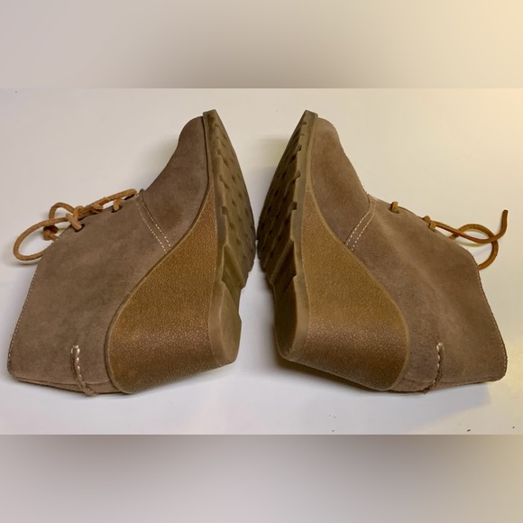 Women’s 7 M Sperry Topsider STELLA Tan Suede Wedge Ankle Boots - Picture 7 of 16